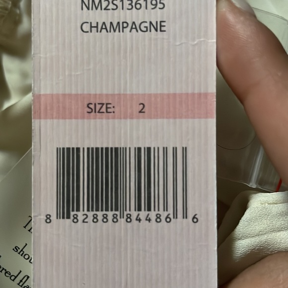 Nanette Lepore Mock Neck Sleeveless Pleated Midi Dress Champagne - Picture 5 of 5